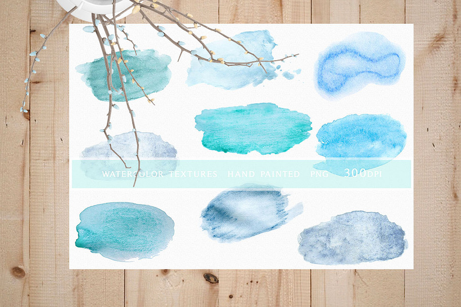 Watercolor hand painted textures