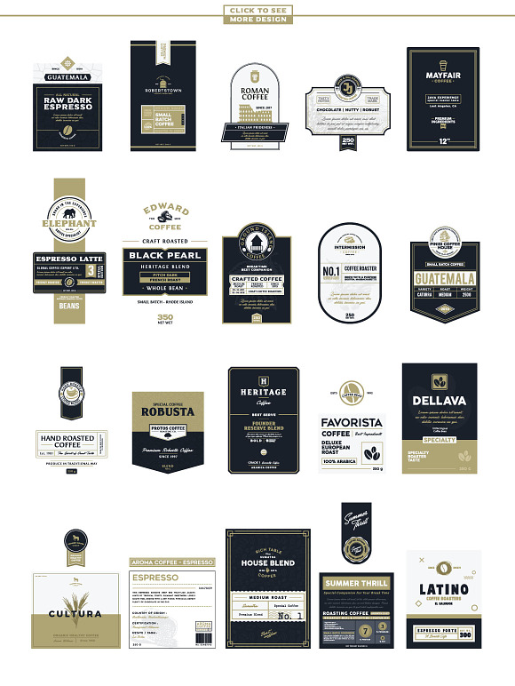 Premium Coffee Labels in Logo Templates - product preview 1