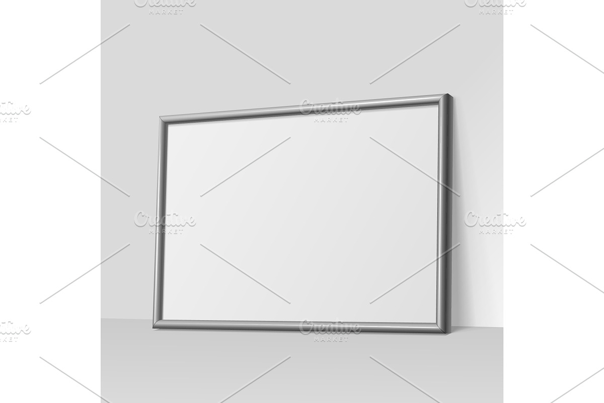 Realistic dark gray horizontal frame in Print Mockups - product preview 8