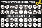 Vector Outlined Emoji Set 2