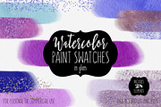 Purple Glam Watercolor Brush Strokes