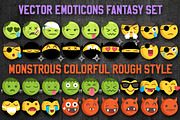 Fantasy Rough Style Emoji Set