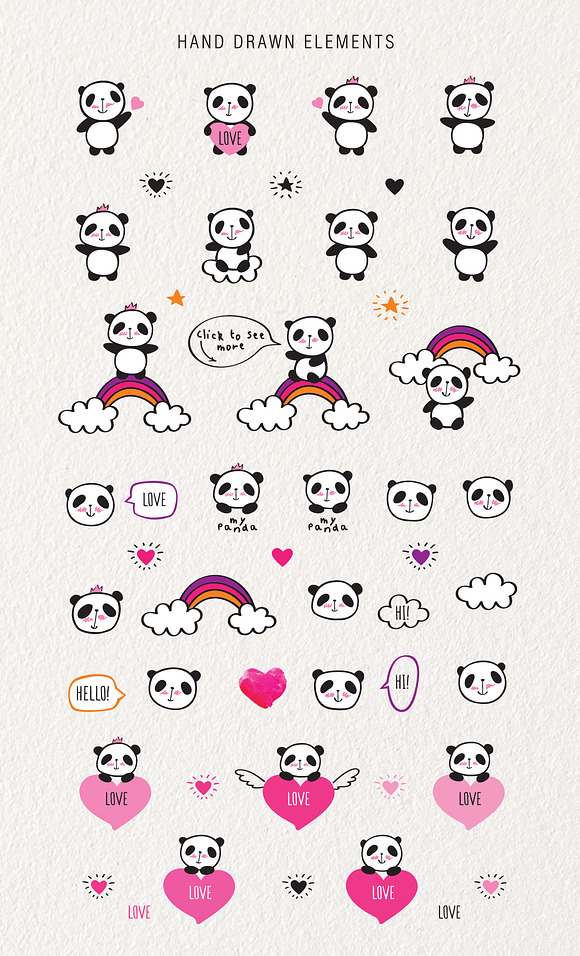 Little cute pandas in Illustrations - product preview 3