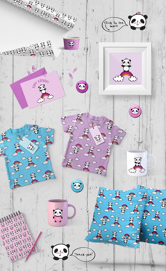 Little cute pandas in Illustrations - product preview 5