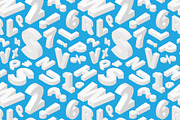 White isometric 3d letters on blue