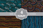 Embroidered Waves Seamless Patterns