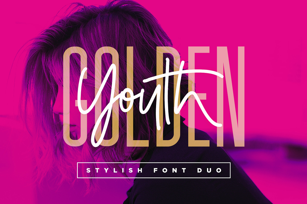 Golden Youth Font Duo in Urban Fonts - product preview 8