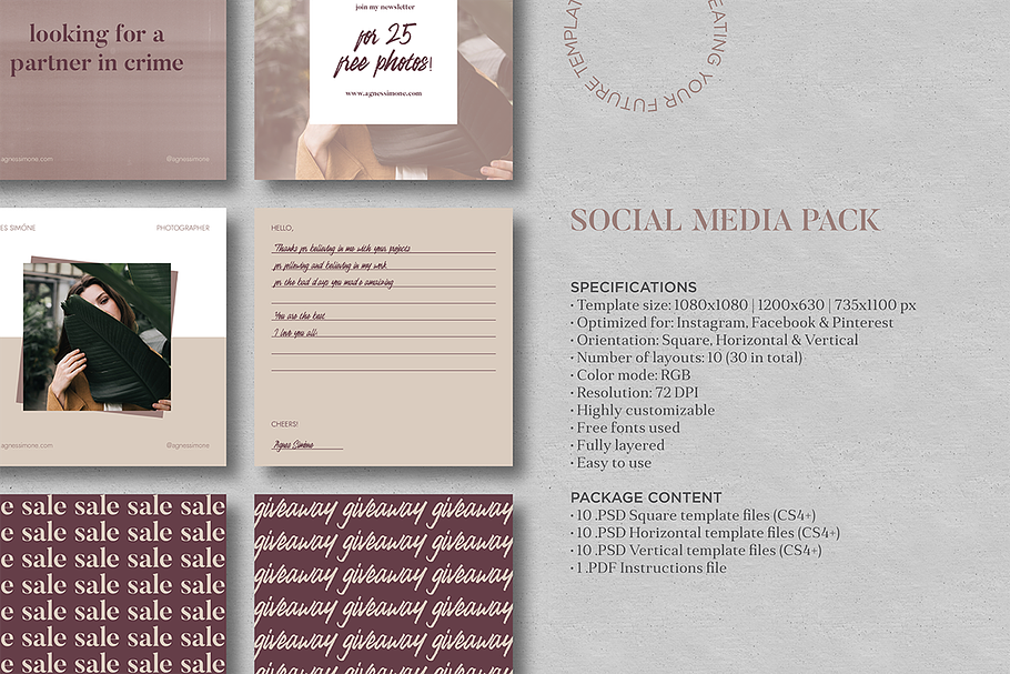 Agnes Social Media Pack in Social Media Templates - product preview 8