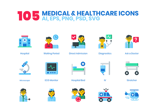 105 Medical Healthcare Icons