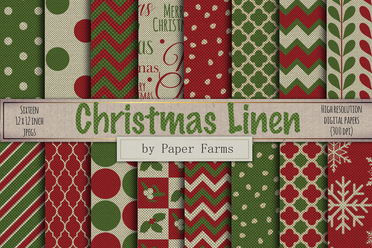 Christmas linen backgrounds in Patterns - product preview 8