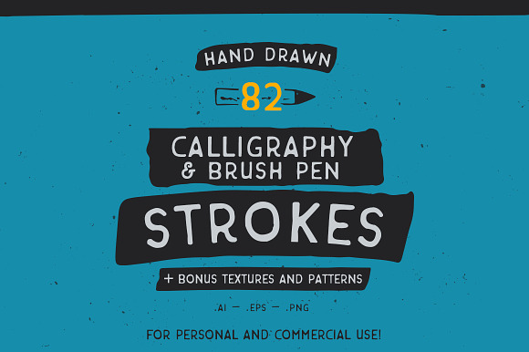 Calli & Brushpen strokes + bonus! in Objects - product preview 4