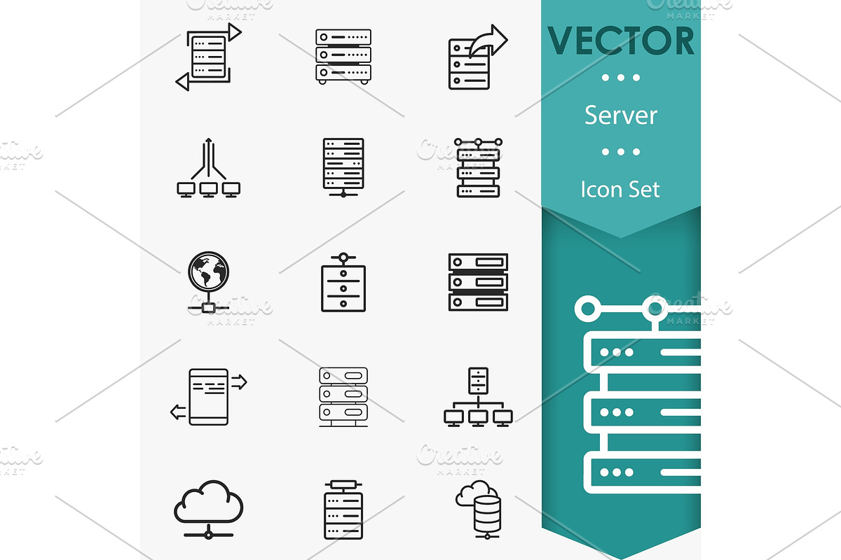 Server icons vector in Illustrations - product preview 8