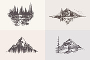 Collection of mountain landscapes