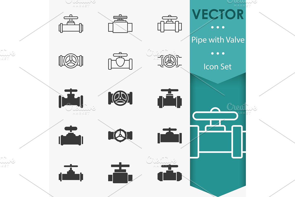Valve icons vector in Illustrations - product preview 8