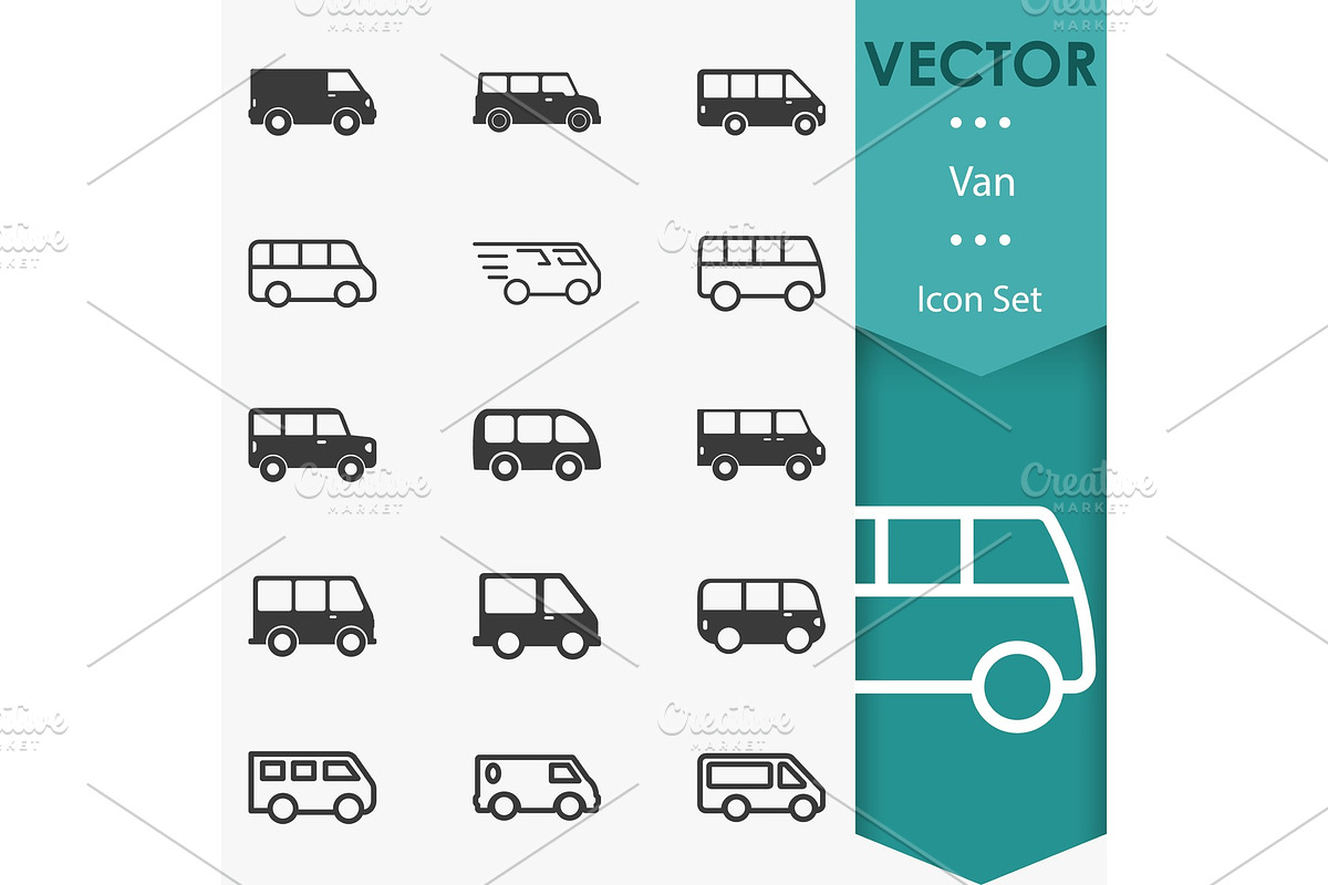 Van icons vector in Illustrations - product preview 8