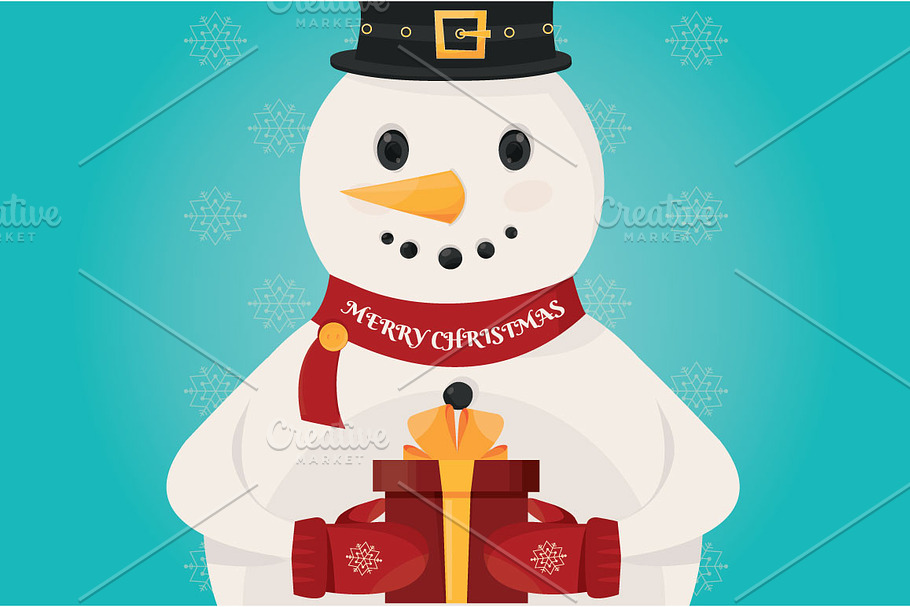 illustration of Christmas Snowman  in Illustrations - product preview 8