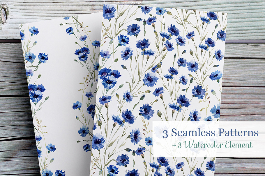 Watercolor Floral Patterns in Textures - product preview 8