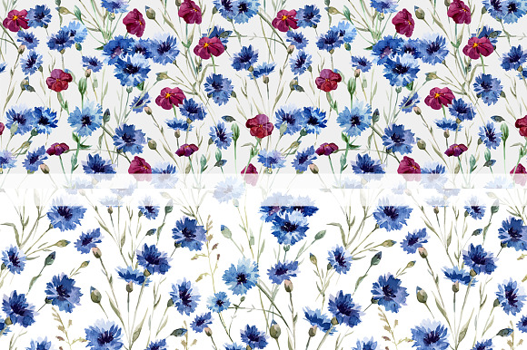 Watercolor Floral Patterns in Textures - product preview 1