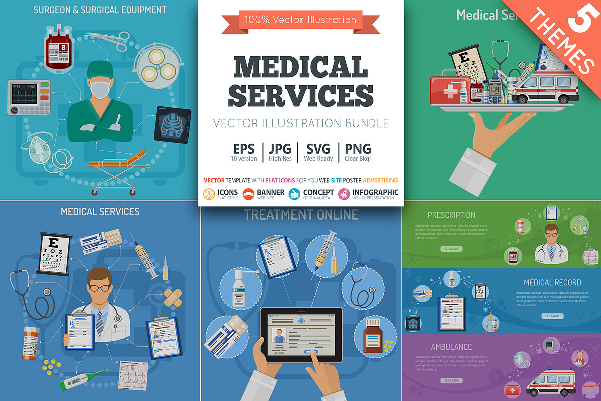 Medical Services Themes in Illustrations - product preview 8