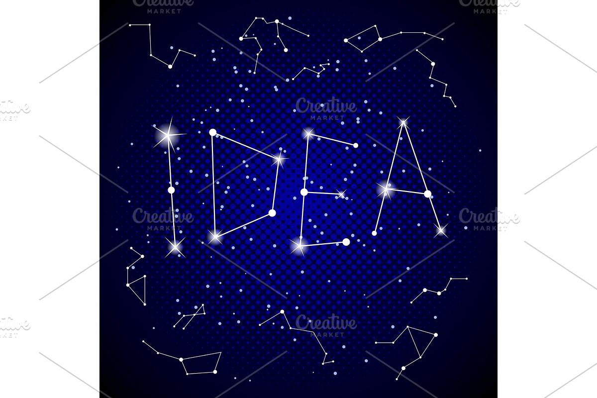 Idea word on night sky pop art vector in Illustrations - product preview 8