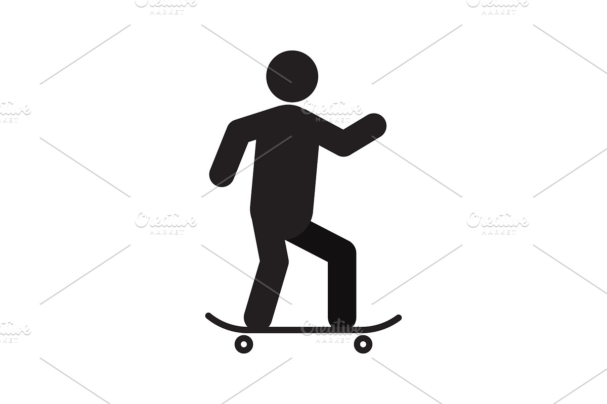 Skateboarder silhouette icon in Graphics - product preview 8