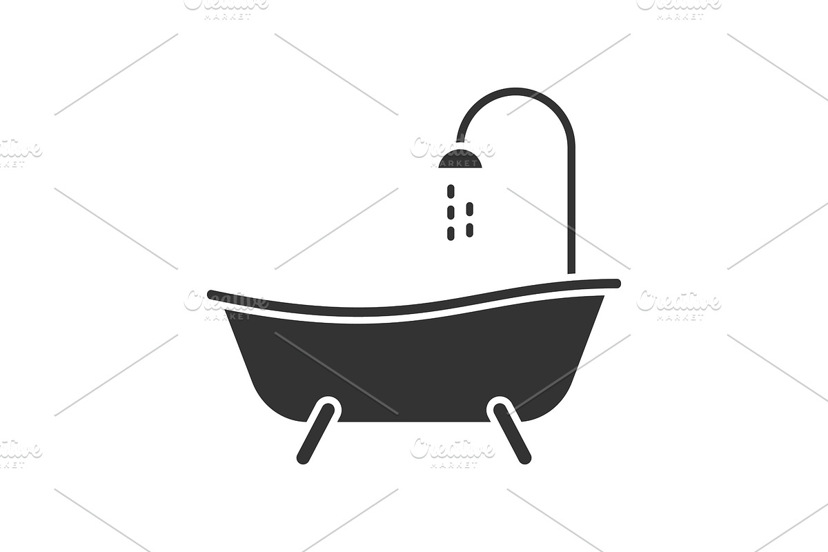 Bathtub glyph icon in Graphics - product preview 8
