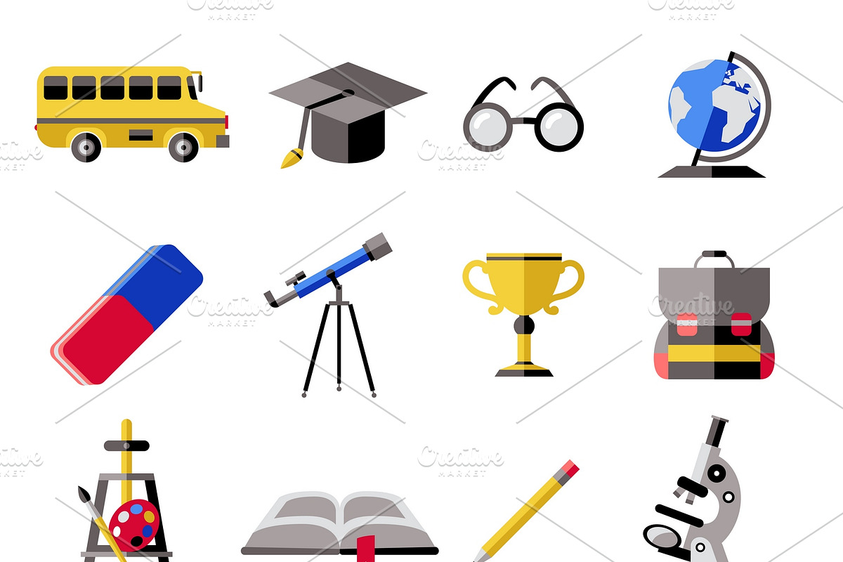 School Icon Set in Graphics - product preview 8
