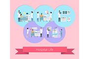 Hospital Life Visualization Vector Illustration