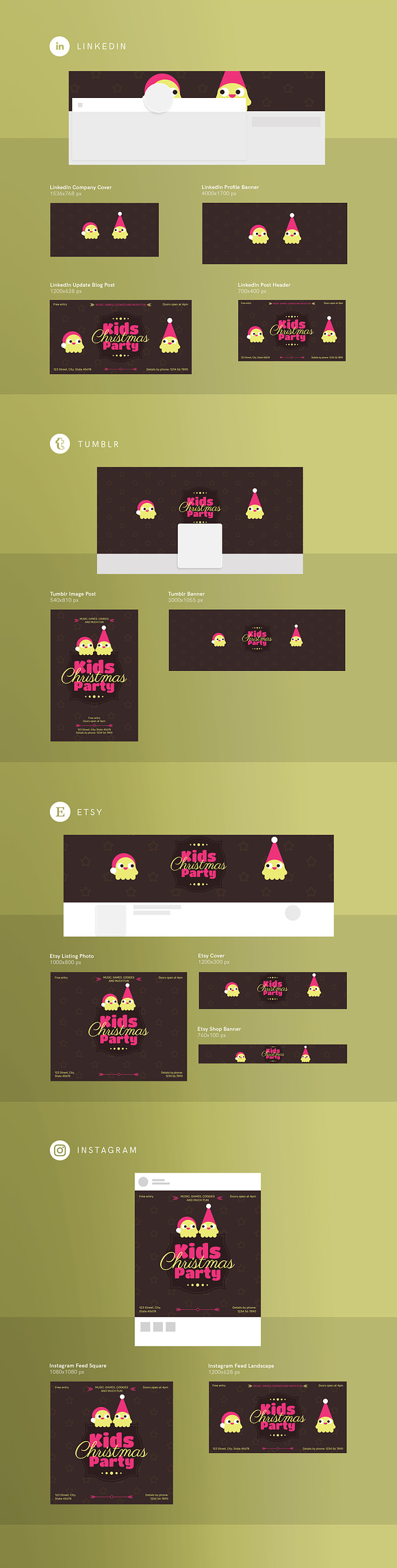 Social Media Pack | Christmas Party in Social Media Templates - product preview 1