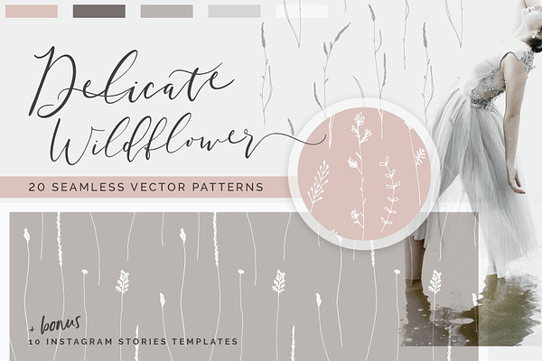 Wildflower Patterns + Templates Set