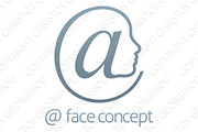 At Sign Symbol Face Concept