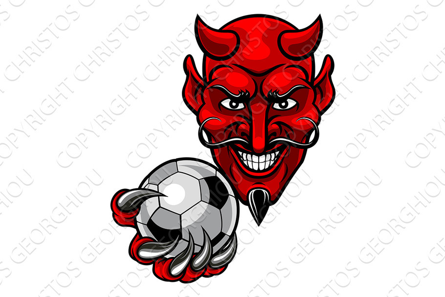 Devil Soccer Football Mascot in Illustrations - product preview 8