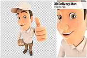 3D Delivery Man Positive Pose