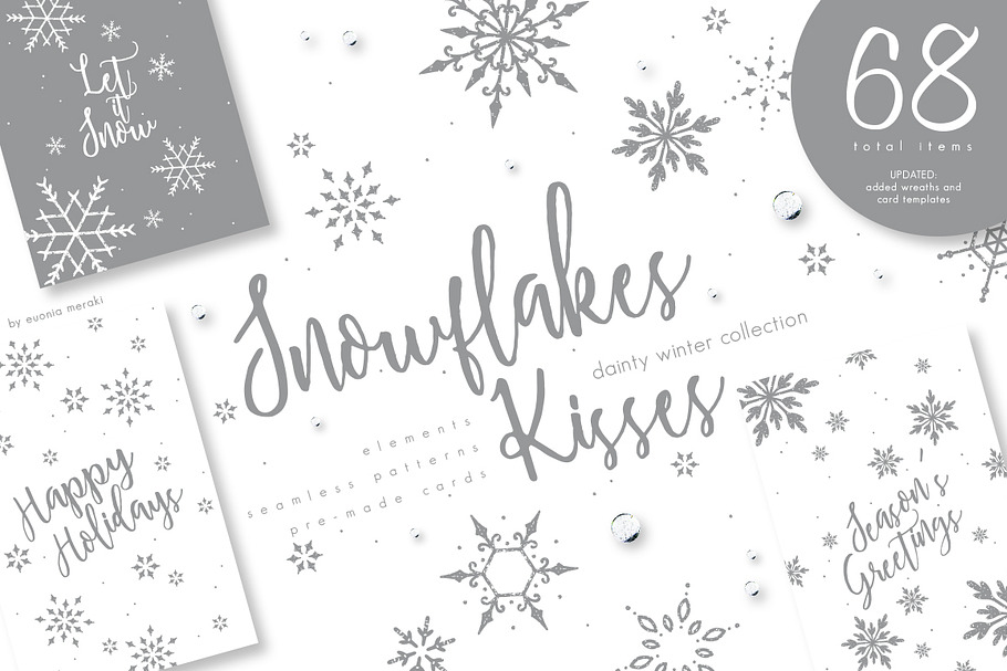 UPDATED+ Snowflakes Winter Kisses in Illustrations - product preview 8