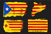 Catalonia Flags Grunge Style