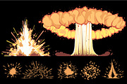 explosions on a black background