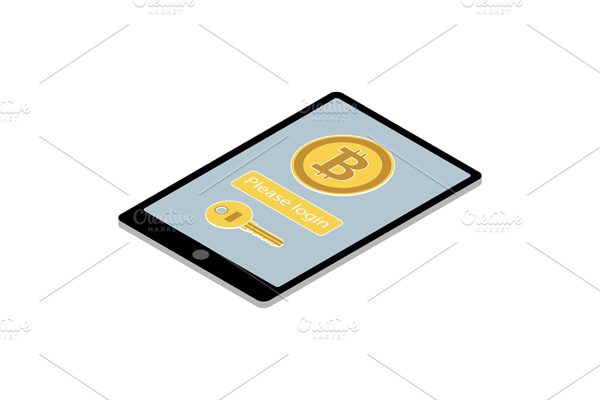 Bitcoin wallet app on tablet PC in Illustrations - product preview 8