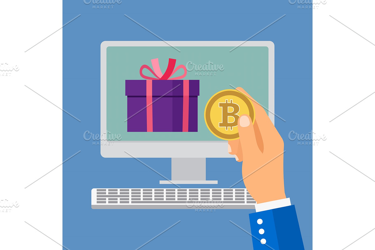 Online shopping with bitcoin in Illustrations - product preview 8
