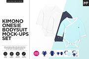 Kimono Onesie Bodysuit Mock-ups Set