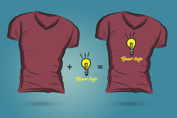 16 Hand-drawn vector tshirt template in Product Mockups - product preview 1