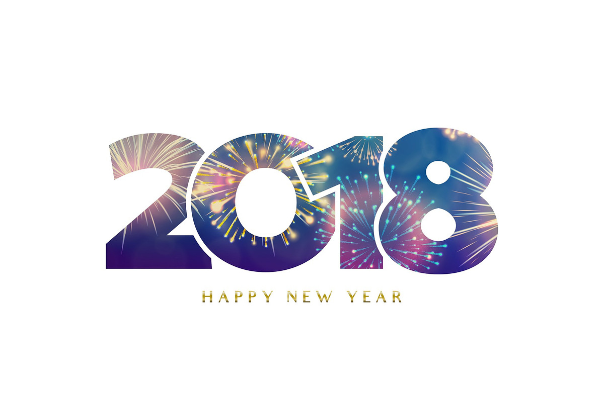 2018 happy new year background. Fireworks numbers in Textures - product preview 8
