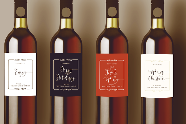 Holiday Wine Label Collection