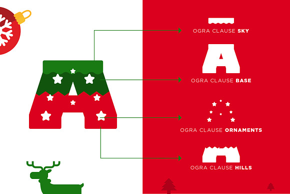 Ogra Clause Layered Christmas Font in Display Fonts - product preview 4