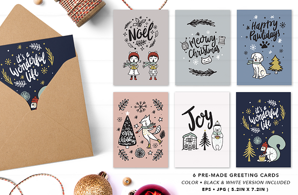 Christmas Doodles Set EPS & PNG in Illustrations - product preview 2