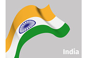 Background with Indian wavy flag