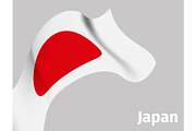 Background with Japan wavy flag