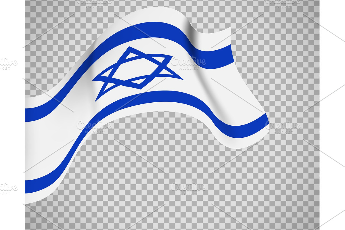 Israel flag on transparent background in Textures - product preview 8