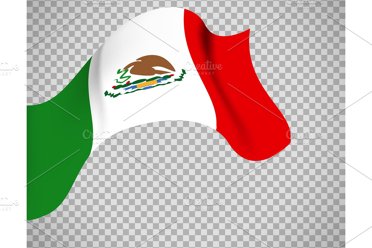 Mexico flag on transparent background in Textures - product preview 8