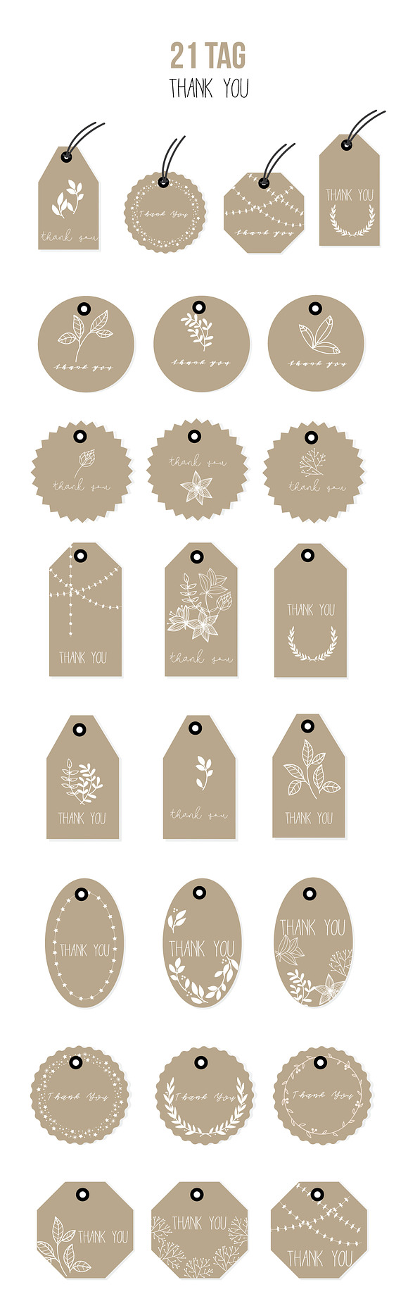 Thank you Printable tags II updateV2 in Card Templates - product preview 1