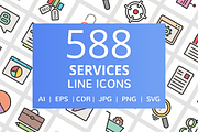 588 Services Filled Line Icons